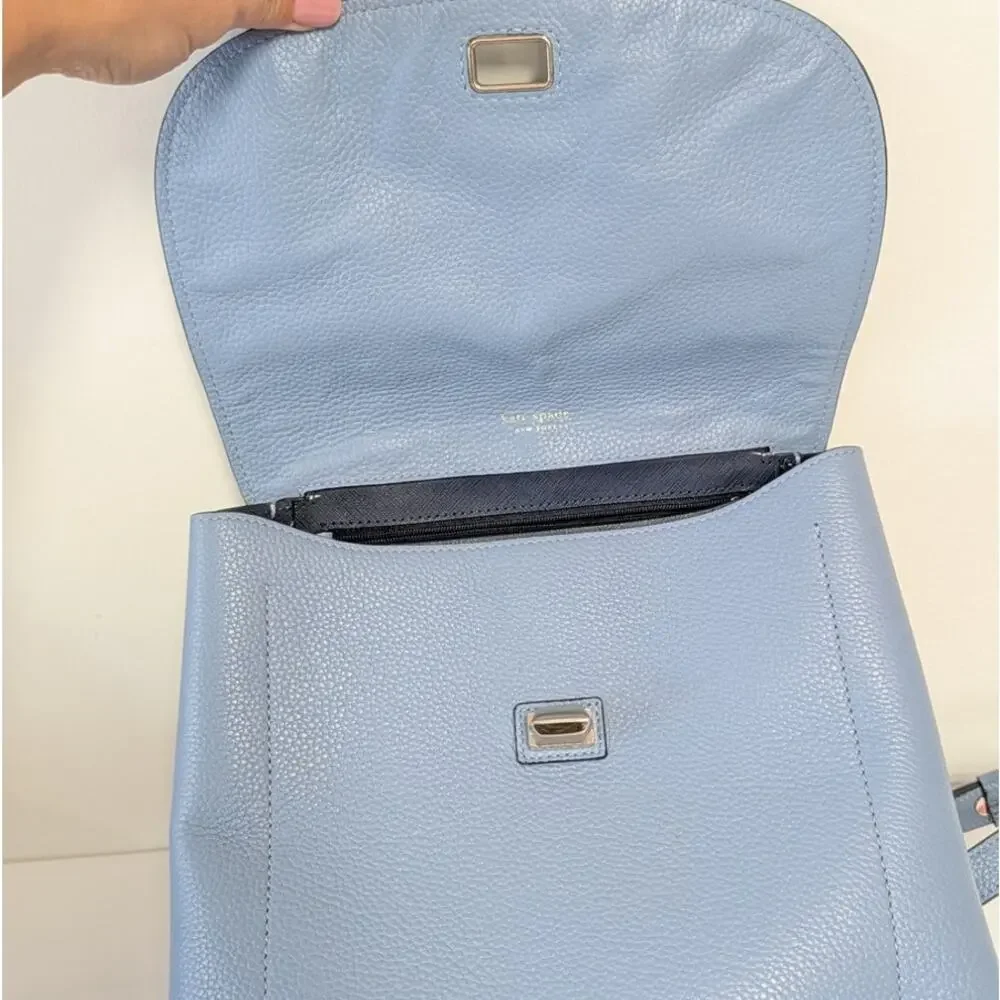 Kate Spade New York Blue Morning Sky Leather Backpack Womens One Size
